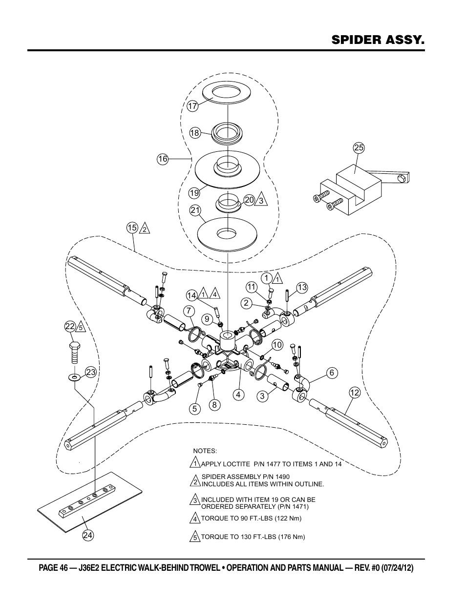 Spider assy | Multiquip J36E2 User Manual | Page 46 / 54