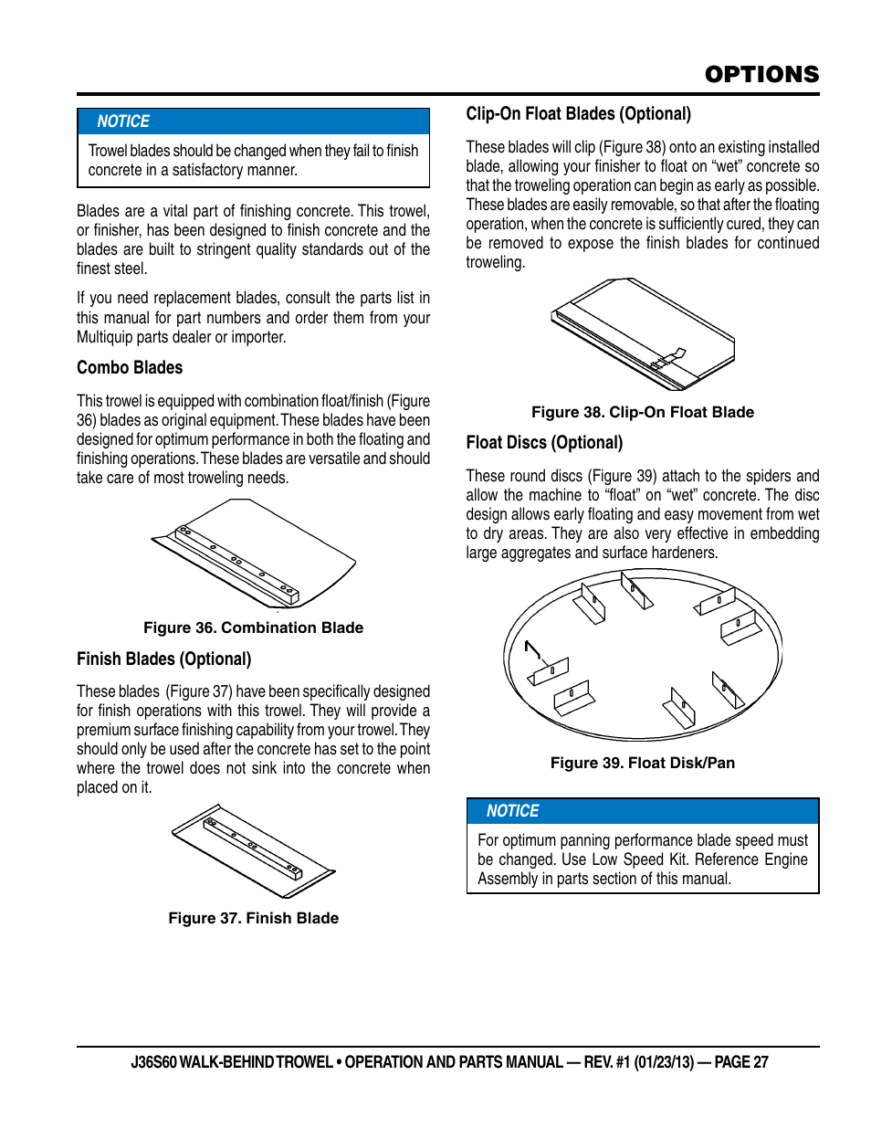 Options | Multiquip J36S60 User Manual | Page 27 / 84