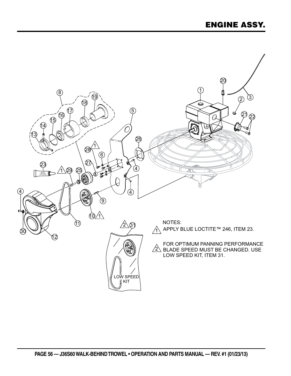Engine assy | Multiquip J36S60 User Manual | Page 56 / 84
