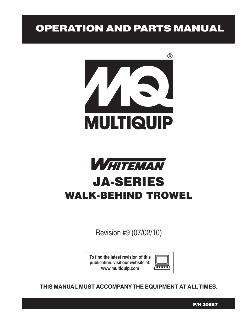 Multiquip JA-SERIES User Manual | 120 pages