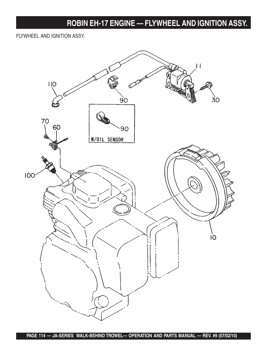 Robin eh-17 engine — flywheel and ignition assy | Multiquip JA-SERIES User Manual | Page 114 / 120