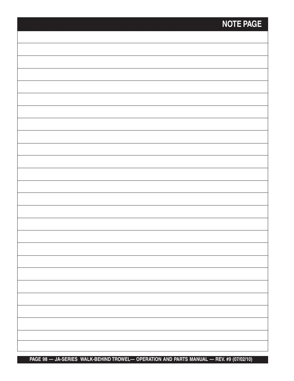 Multiquip JA-SERIES User Manual | Page 98 / 120