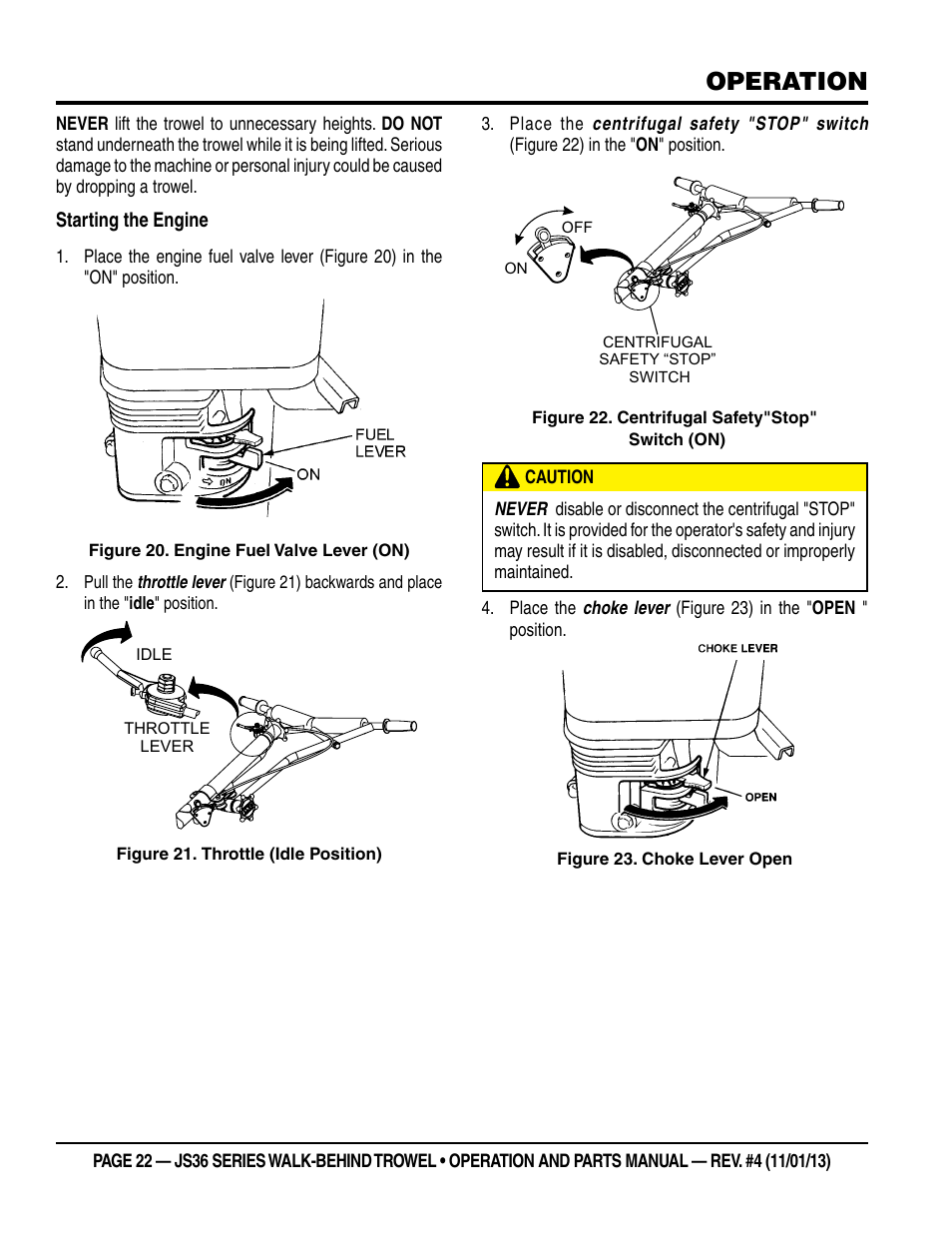Operation | Multiquip JS36LE User Manual | Page 22 / 66
