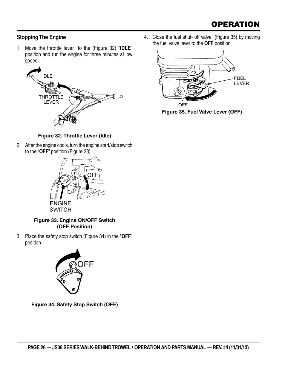 Operation | Multiquip JS36LE User Manual | Page 26 / 66