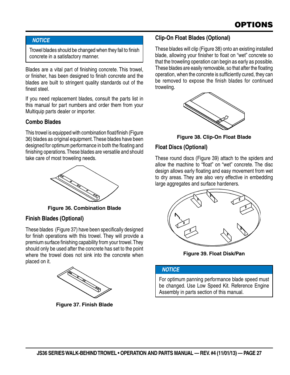 Options | Multiquip JS36LE User Manual | Page 27 / 66
