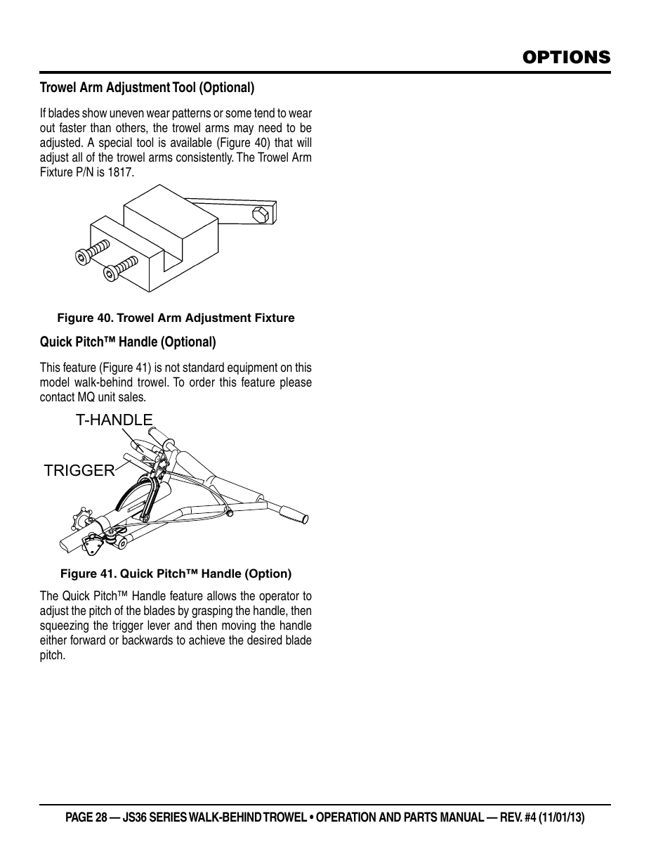Options | Multiquip JS36LE User Manual | Page 28 / 66