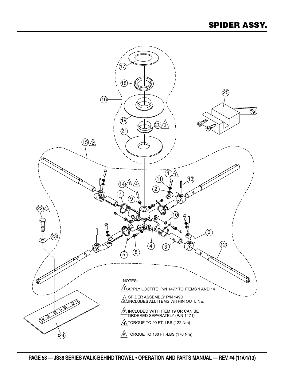 Spider assy | Multiquip JS36LE User Manual | Page 58 / 66