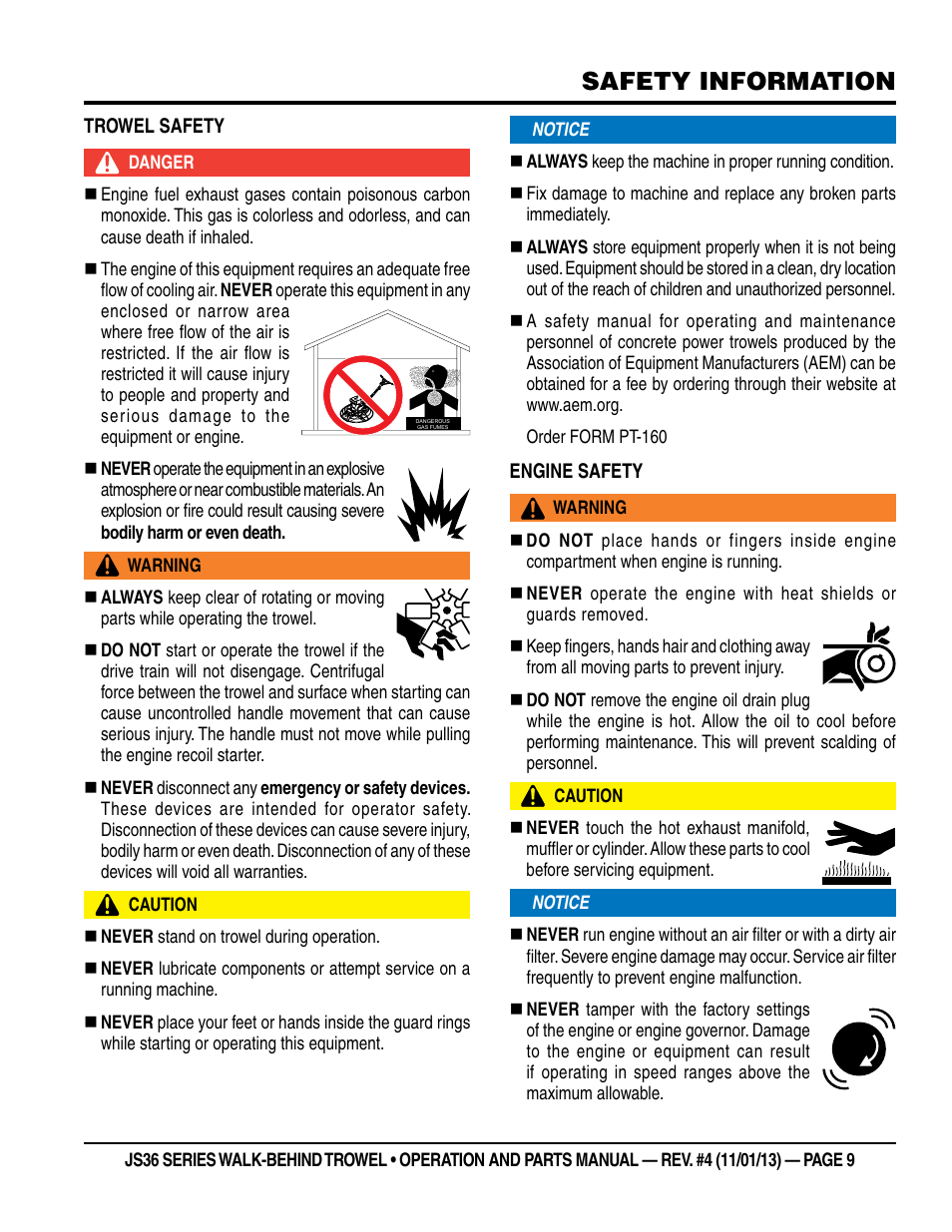 Safety information | Multiquip JS36LE User Manual | Page 9 / 66