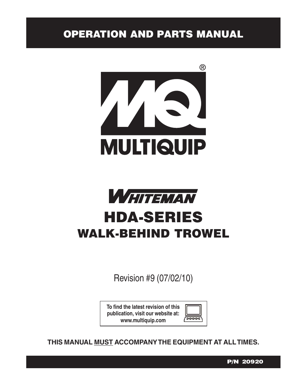 Multiquip HDA-SERIES User Manual | 138 pages