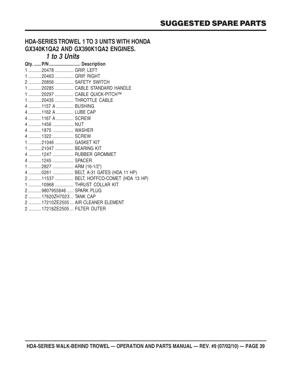 1 to 3 units | Multiquip HDA-SERIES User Manual | Page 39 / 138