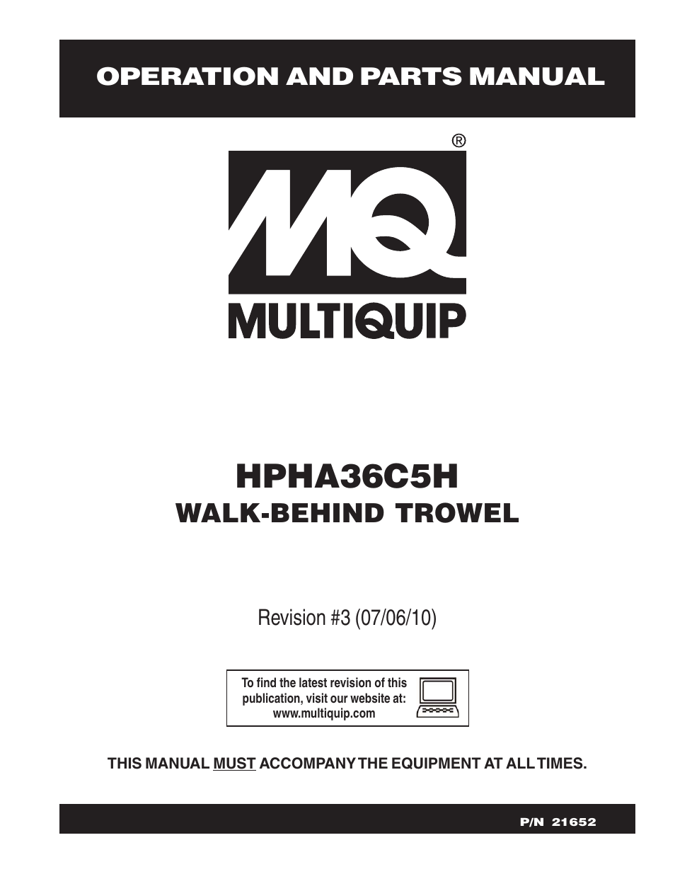 Multiquip HPHA36C5H User Manual | 94 pages
