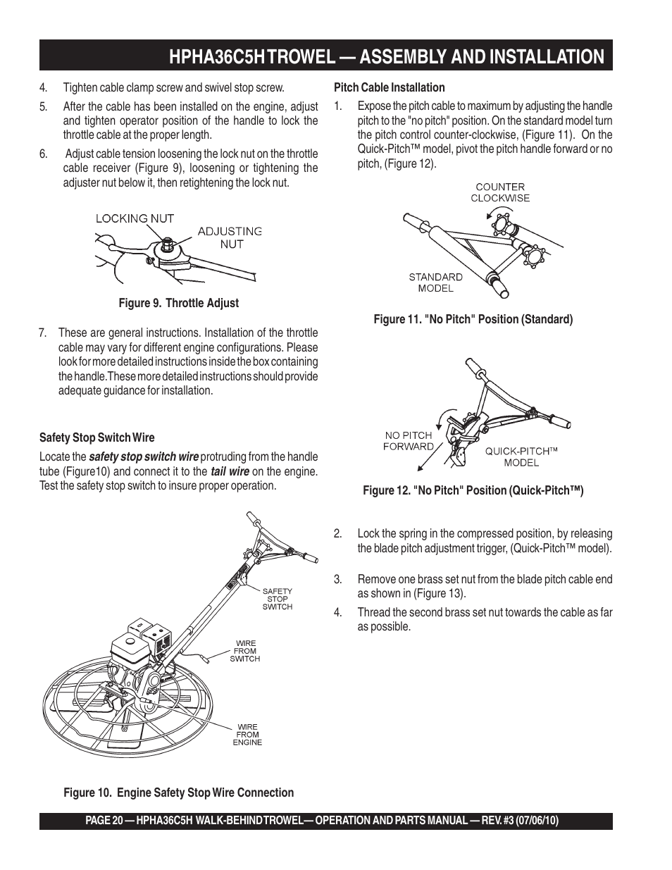 Hpha36c5h trowel — assembly and installation | Multiquip HPHA36C5H User Manual | Page 20 / 94