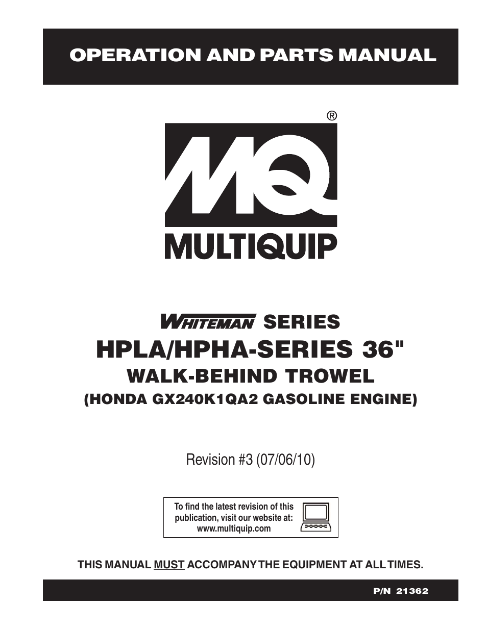 Multiquip HPHA-SERIES User Manual | 98 pages