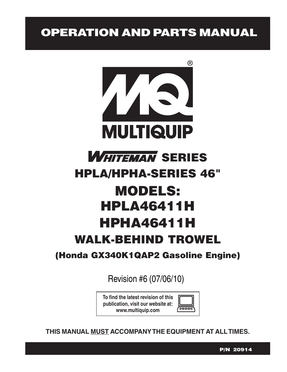Multiquip HPHA46411H User Manual | 100 pages