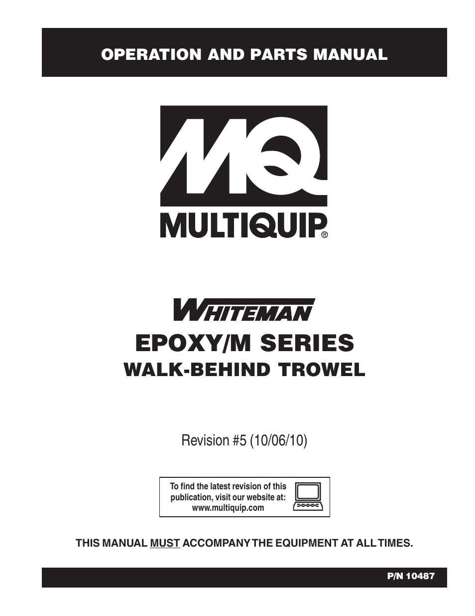 Multiquip EPOXY/M SERIES User Manual | 106 pages