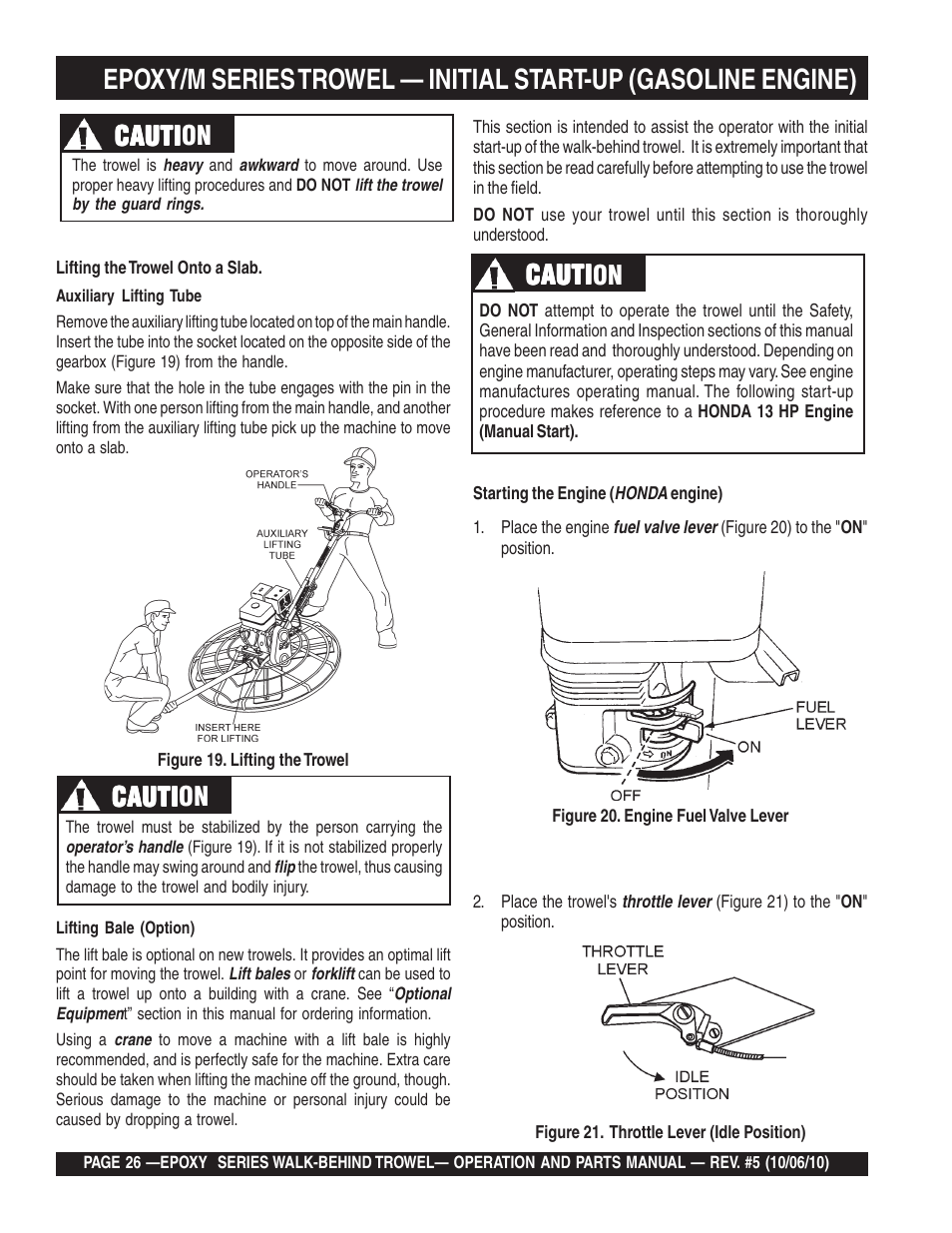 Cauti | Multiquip EPOXY/M SERIES User Manual | Page 26 / 106