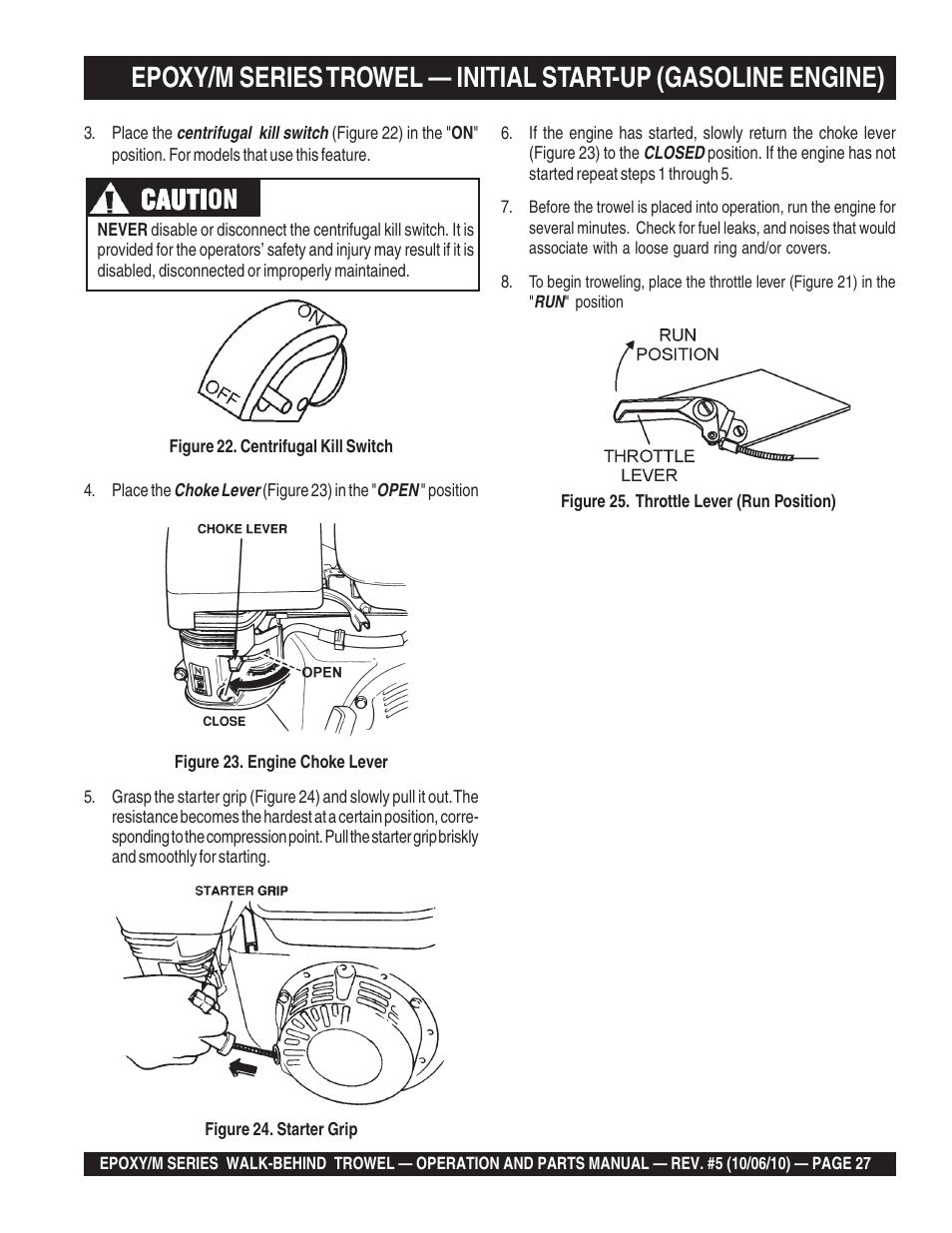 Cauti, Cauti caution | Multiquip EPOXY/M SERIES User Manual | Page 27 / 106