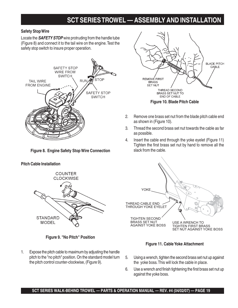 Sct series trowel — assembly and installation | Multiquip SCT46 User Manual | Page 19 / 154