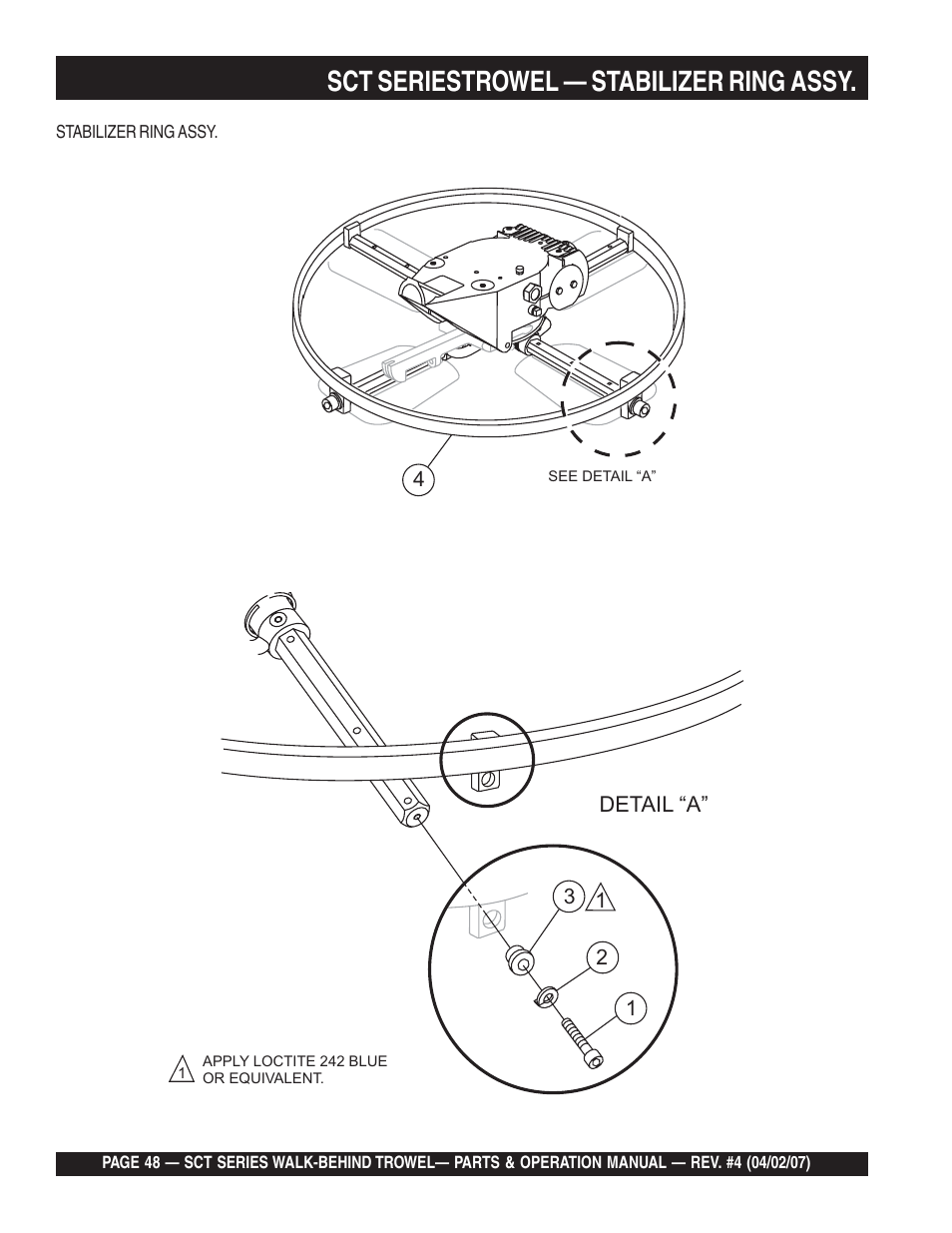 Sct seriestrowel — stabilizer ring assy | Multiquip SCT46 User Manual | Page 48 / 154