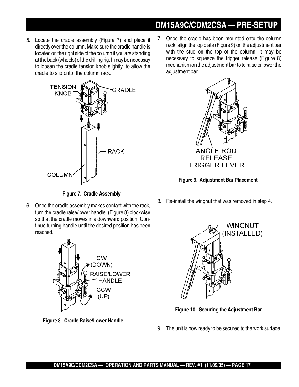 Dm15a9c/cdm2csa — pre-setup | Multiquip CDM2CSA User Manual | Page 17 / 42