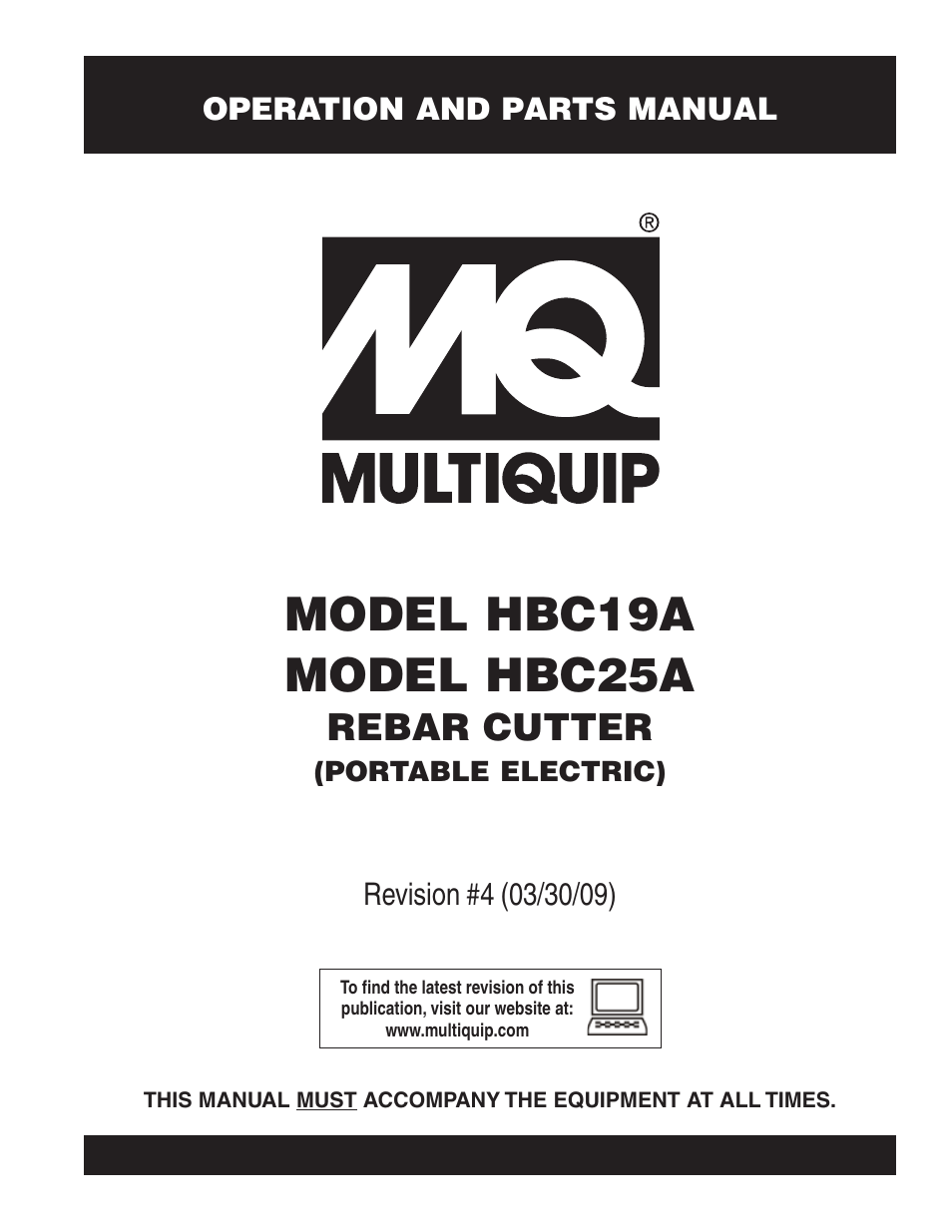 Multiquip HBC25A User Manual | 30 pages