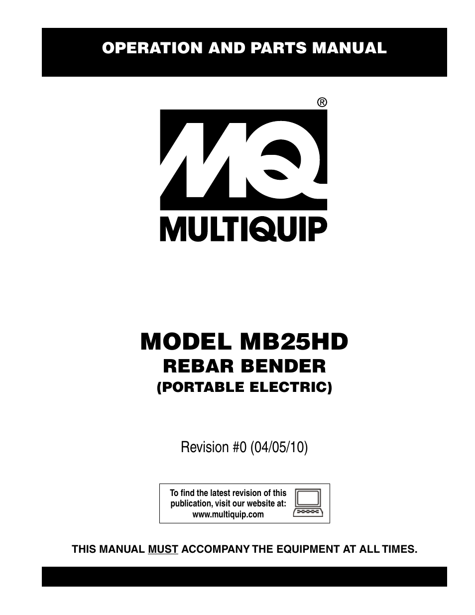 Multiquip MB25HD User Manual | 30 pages