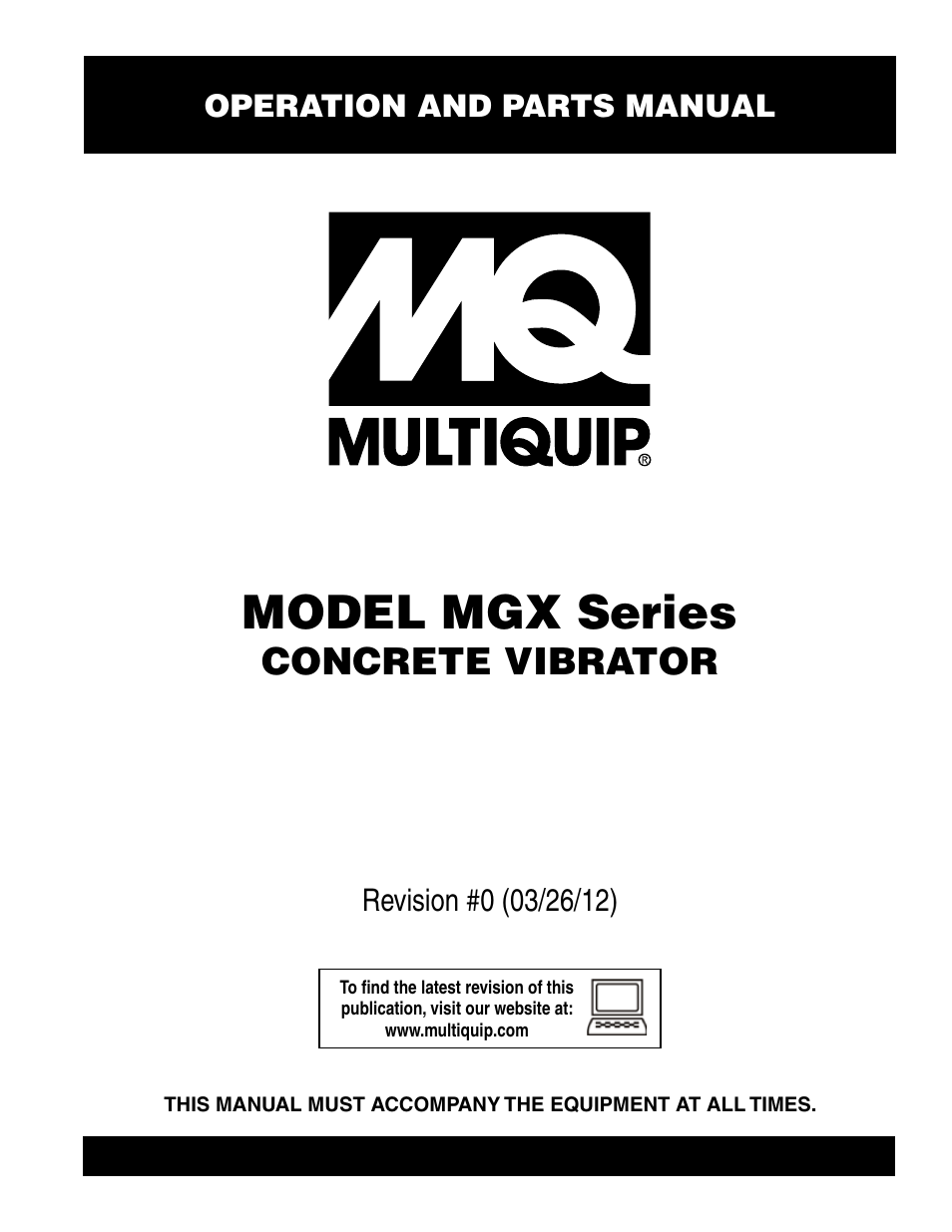 Multiquip MGX-Series User Manual | 30 pages