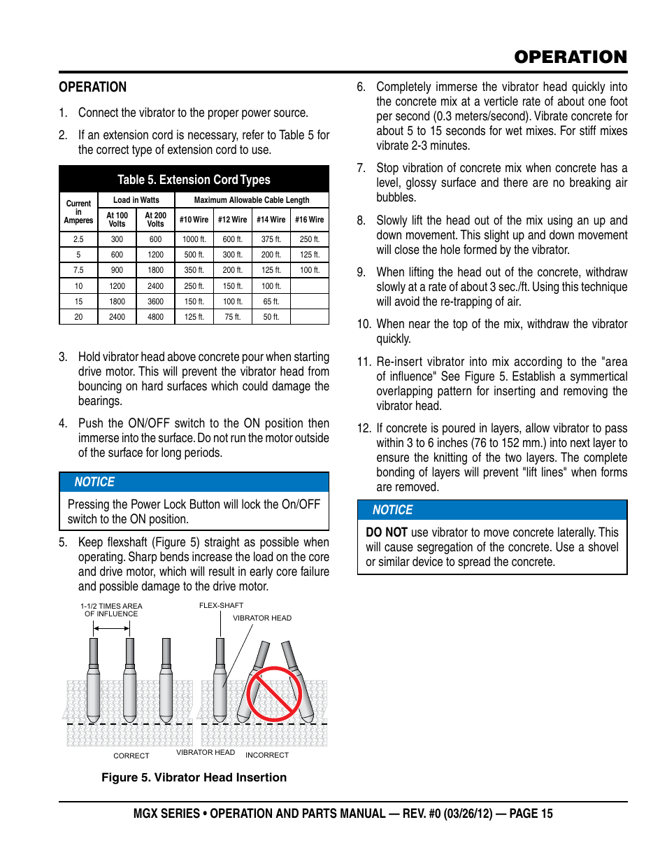 Operation | Multiquip MGX-Series User Manual | Page 15 / 30