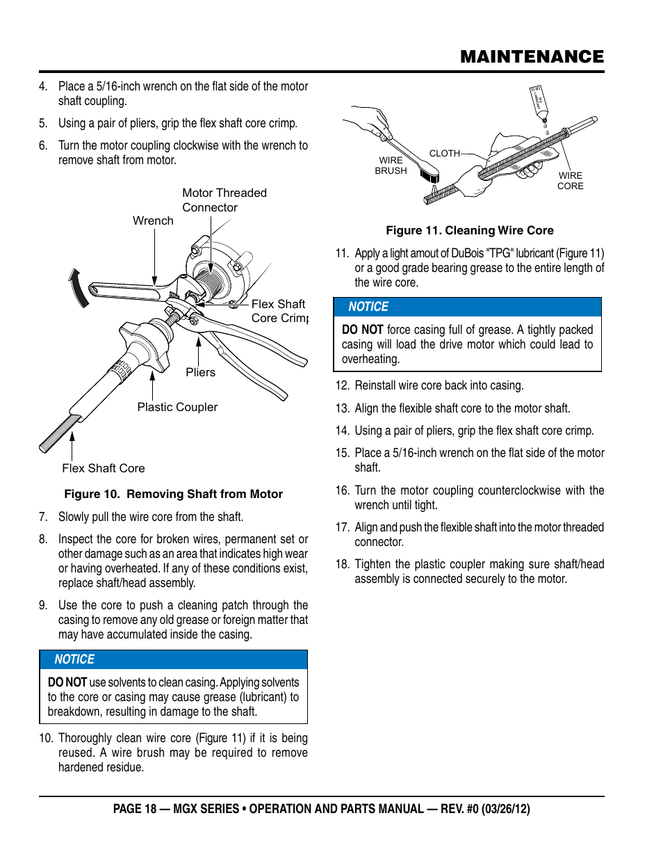 Maintenance | Multiquip MGX-Series User Manual | Page 18 / 30