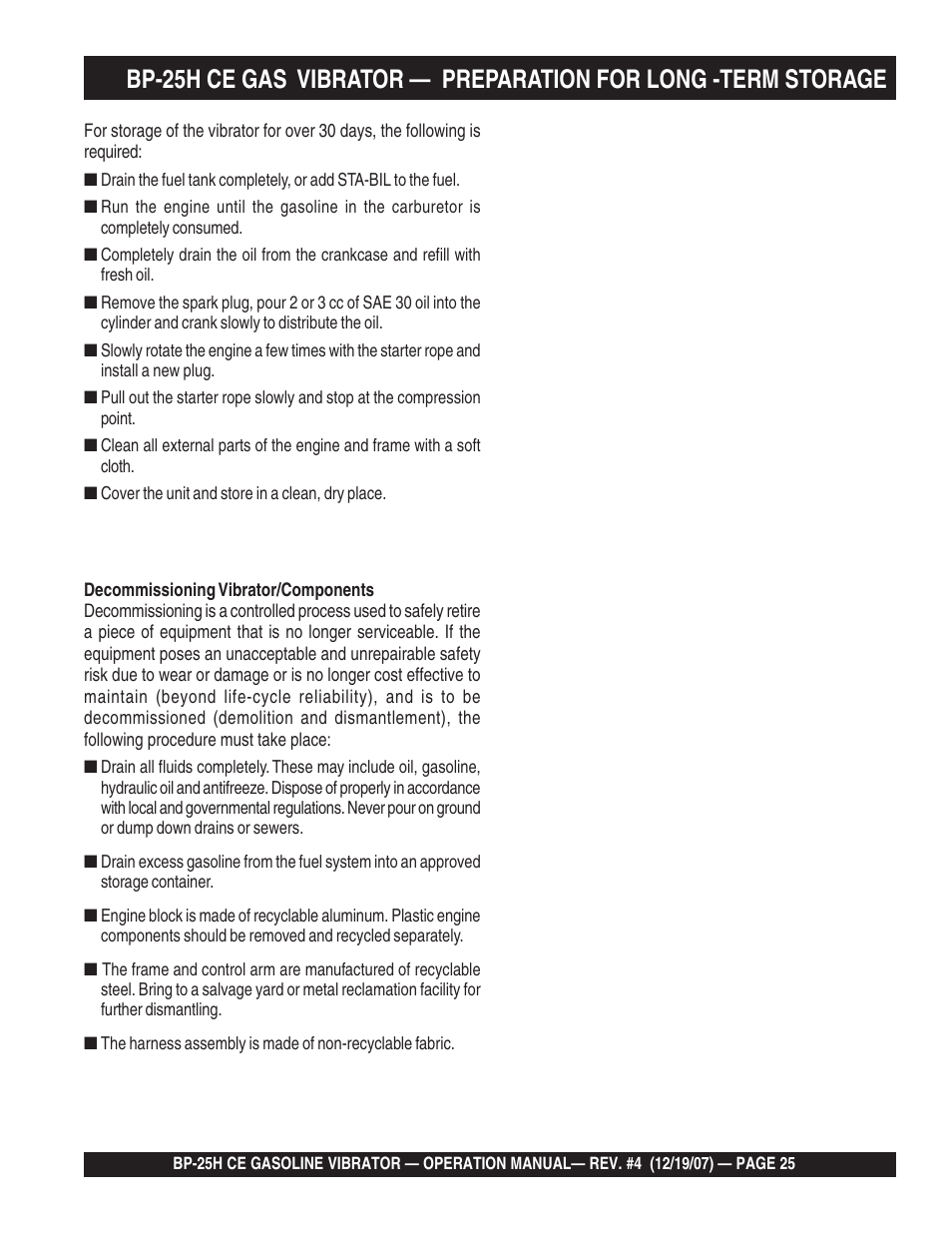 Multiquip BP25H_CE User Manual | Page 25 / 68