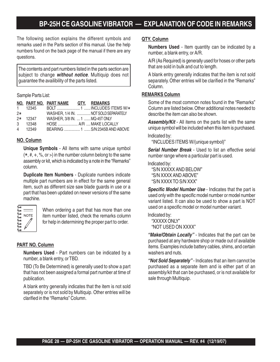 Multiquip BP25H_CE User Manual | Page 28 / 68