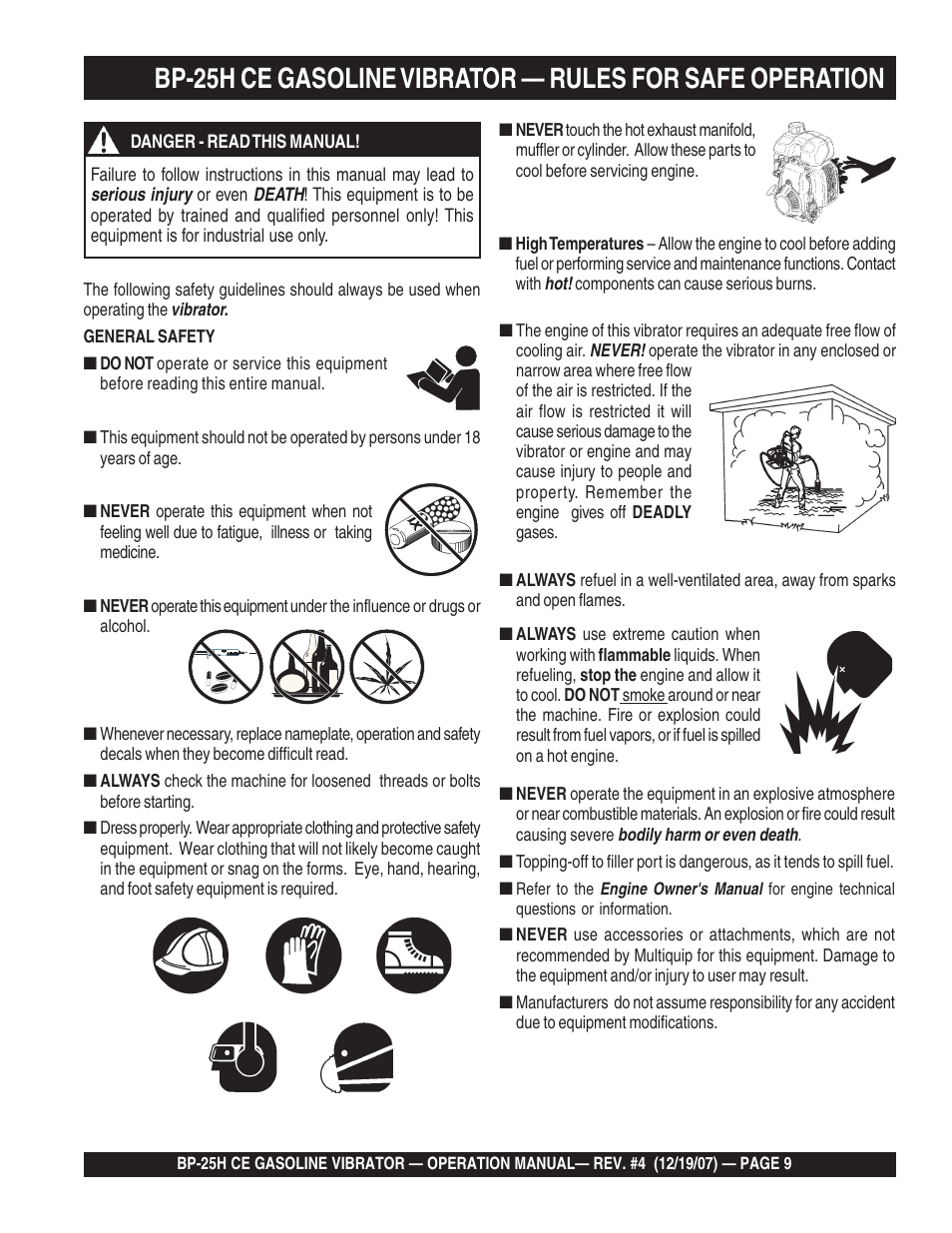 Multiquip BP25H_CE User Manual | Page 9 / 68