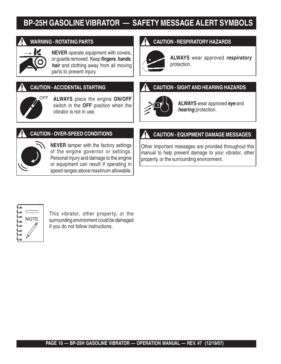 Multiquip BP25H User Manual | Page 10 / 70