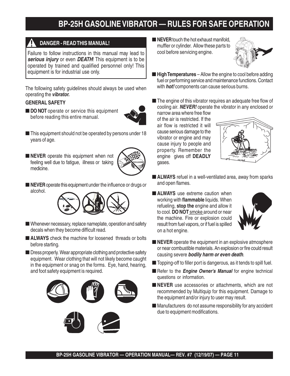 Multiquip BP25H User Manual | Page 11 / 70