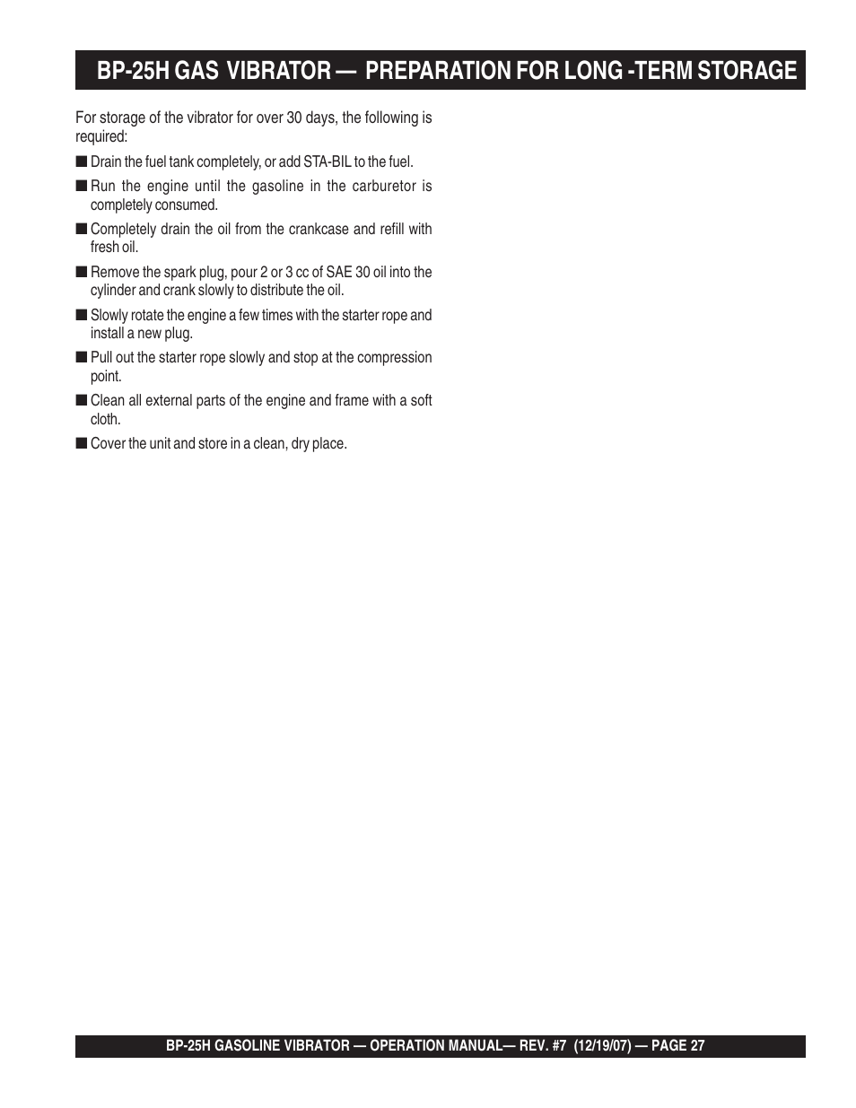 Multiquip BP25H User Manual | Page 27 / 70