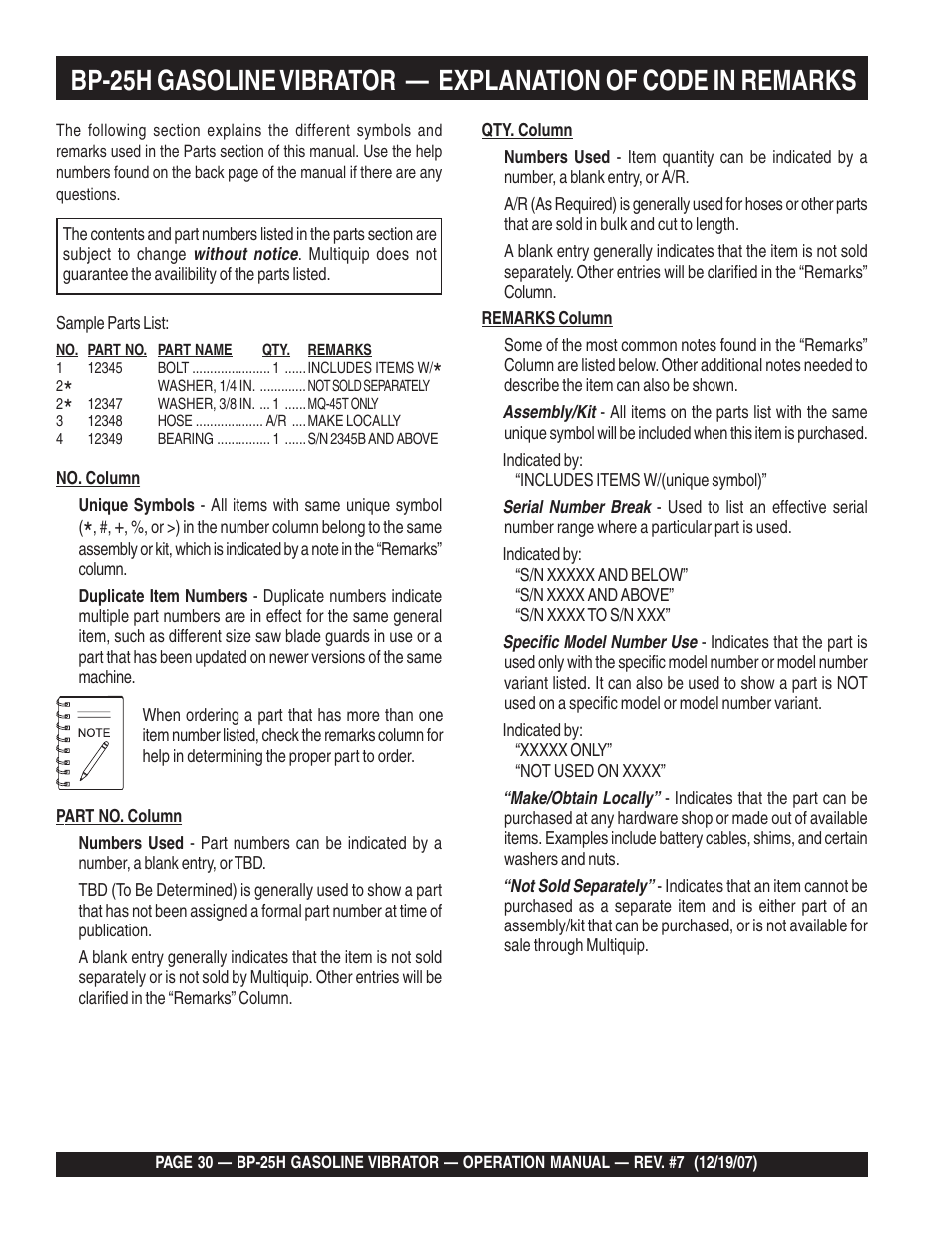 Multiquip BP25H User Manual | Page 30 / 70