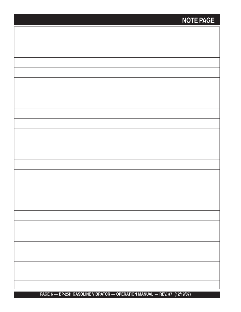 Multiquip BP25H User Manual | Page 6 / 70
