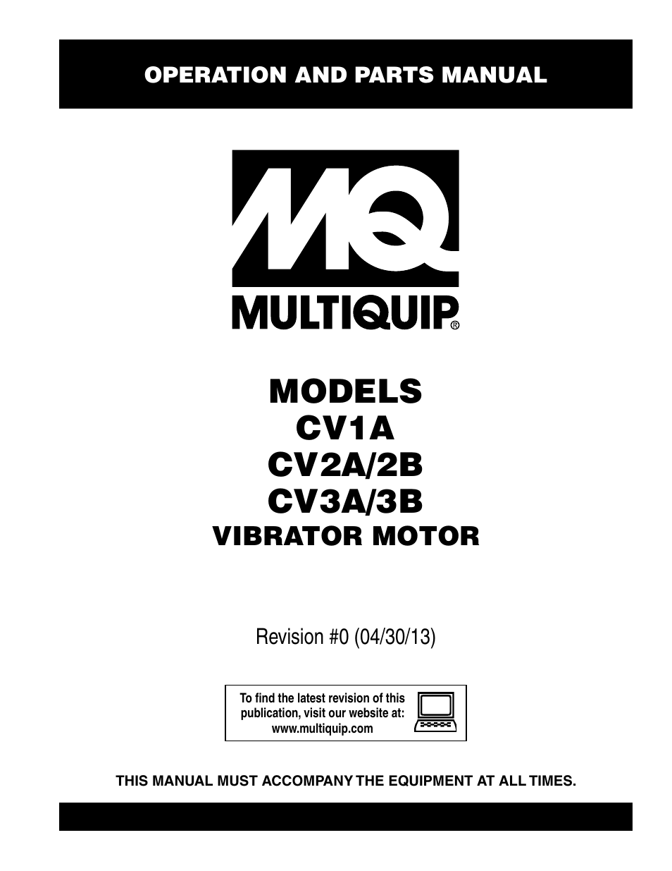 Multiquip Cv1A User Manual | 34 pages