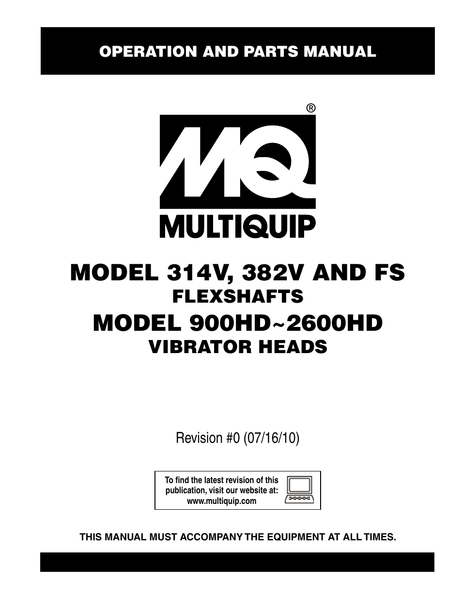Multiquip 900HD~2600HD User Manual | 34 pages
