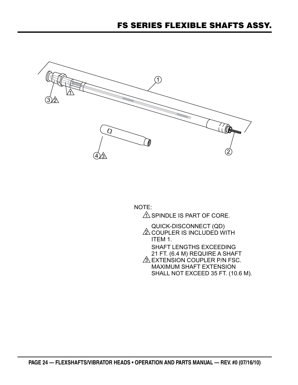 Fs series flexible shafts assy | Multiquip 900HD~2600HD User Manual | Page 24 / 34