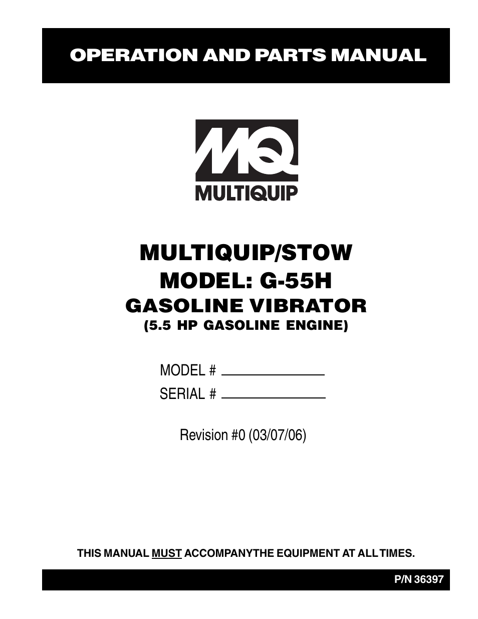 Multiquip G55H User Manual | 68 pages