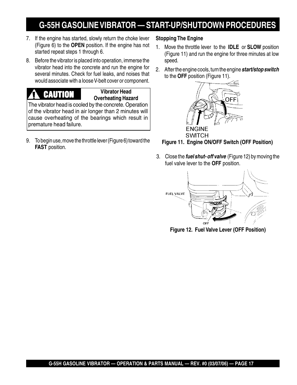 Caution | Multiquip G55H User Manual | Page 17 / 68