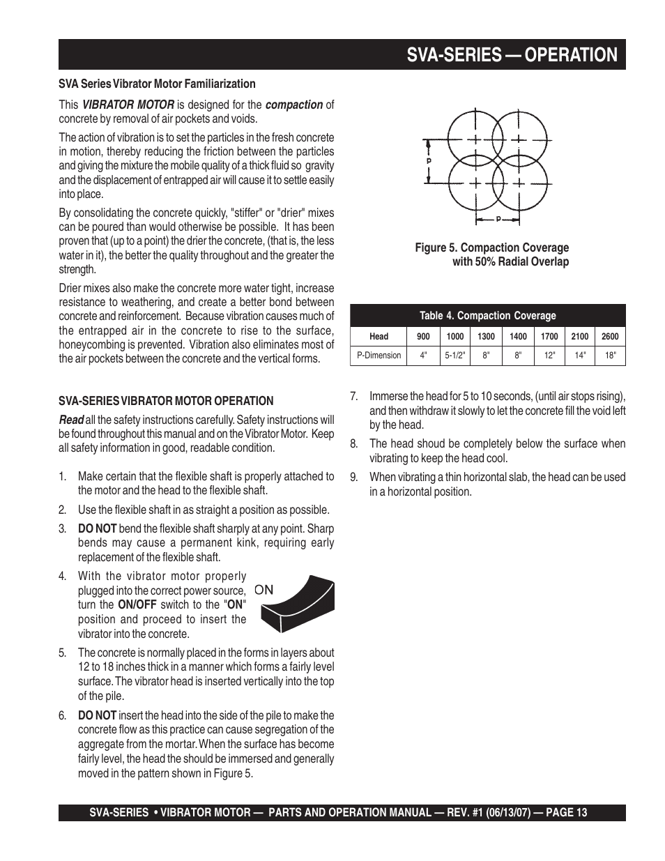 Sva-series — operation | Multiquip SVA-3e User Manual | Page 13 / 24