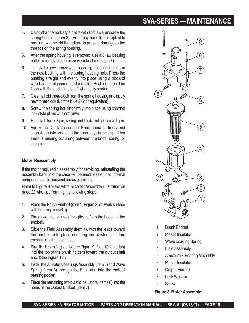 Sva-series — maintenance | Multiquip SVA-3e User Manual | Page 15 / 24