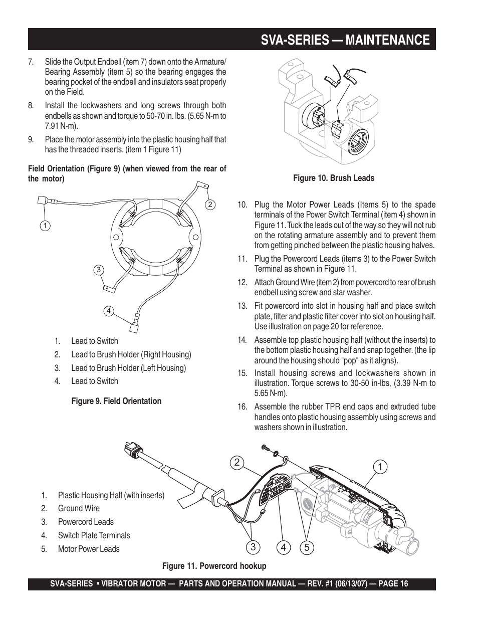 Sva-series — maintenance | Multiquip SVA-3e User Manual | Page 16 / 24