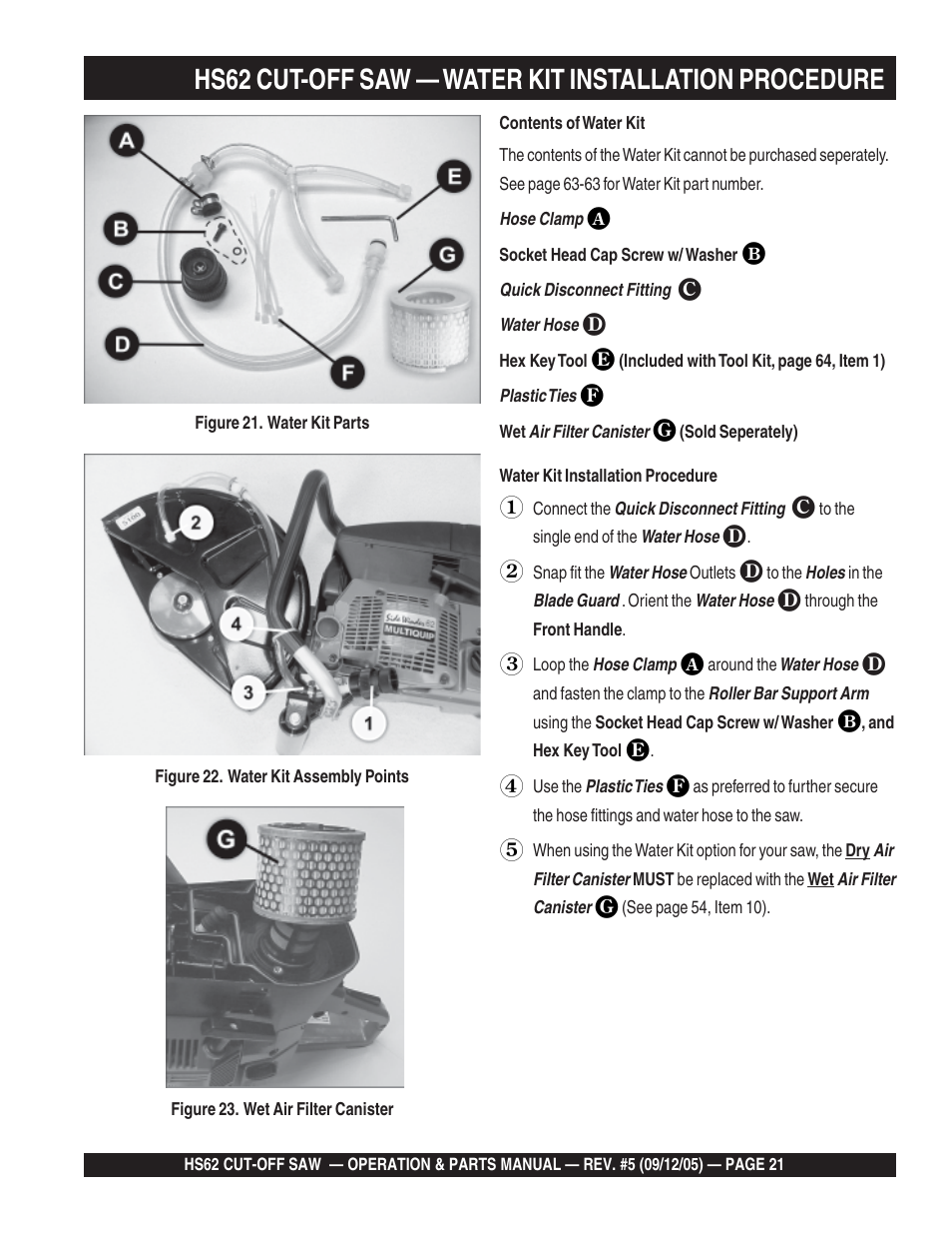 Multiquip HS62 User Manual | Page 21 / 68