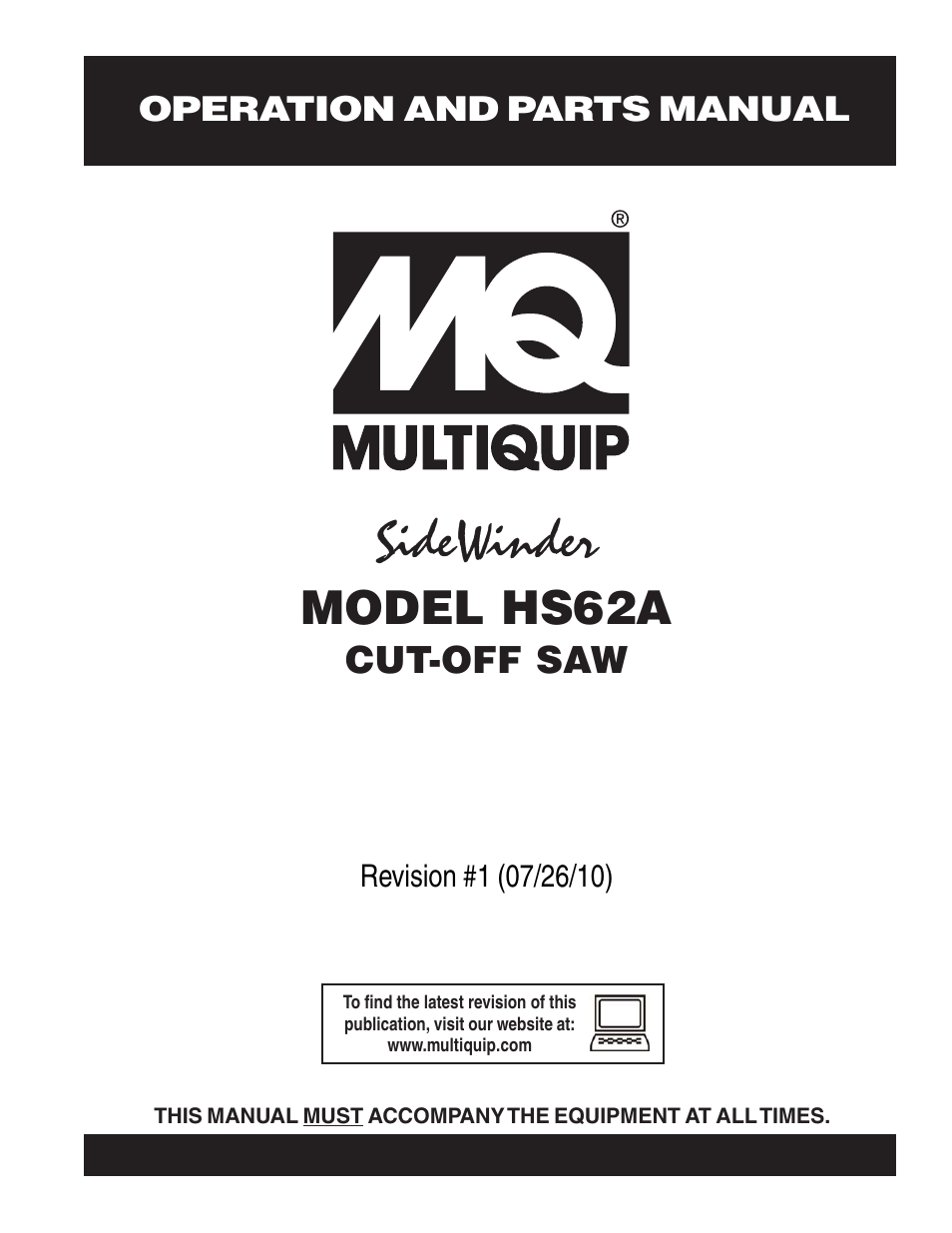 Multiquip HS62A User Manual | 70 pages