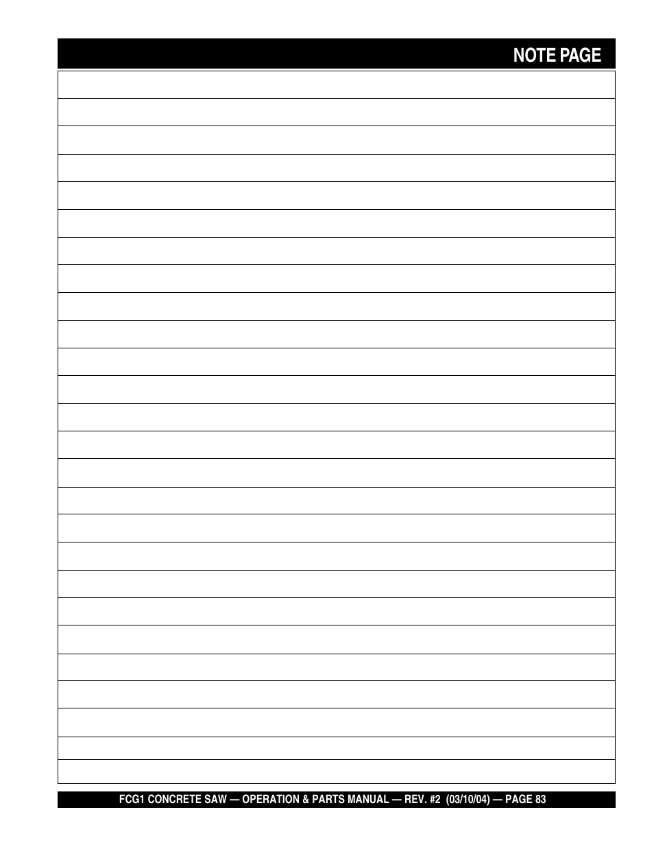 Multiquip FCG1-SERIES User Manual | Page 83 / 84