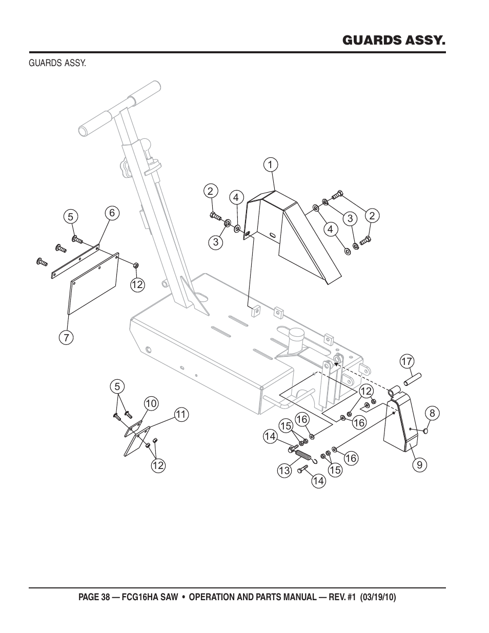 Guards assy | Multiquip FCG16HA User Manual | Page 38 / 84