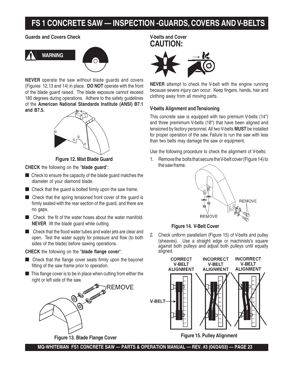 Caution | Multiquip FS1 User Manual | Page 23 / 56